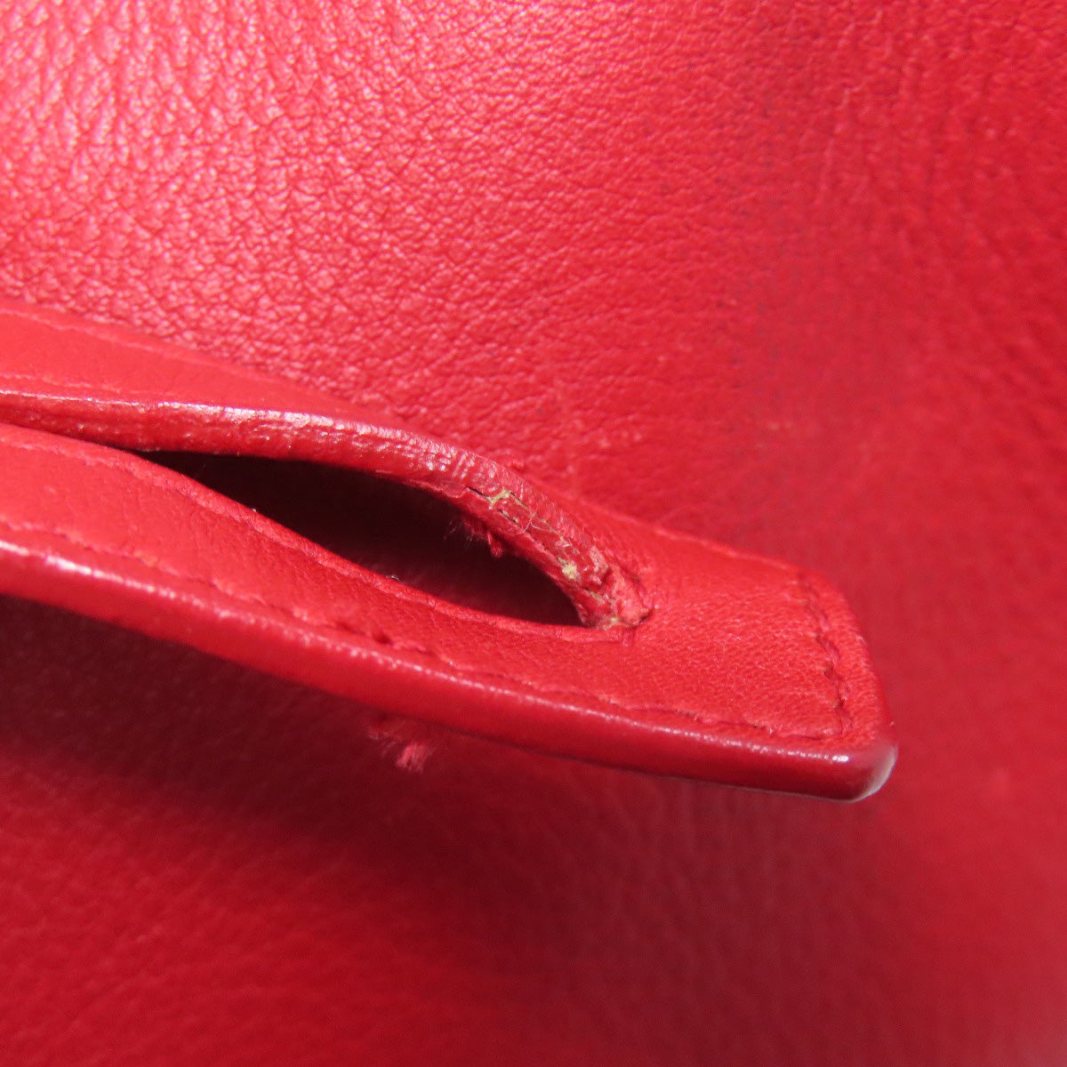 SAINT LAURENT Handbag leather Red Petit Cabas 2WAY
