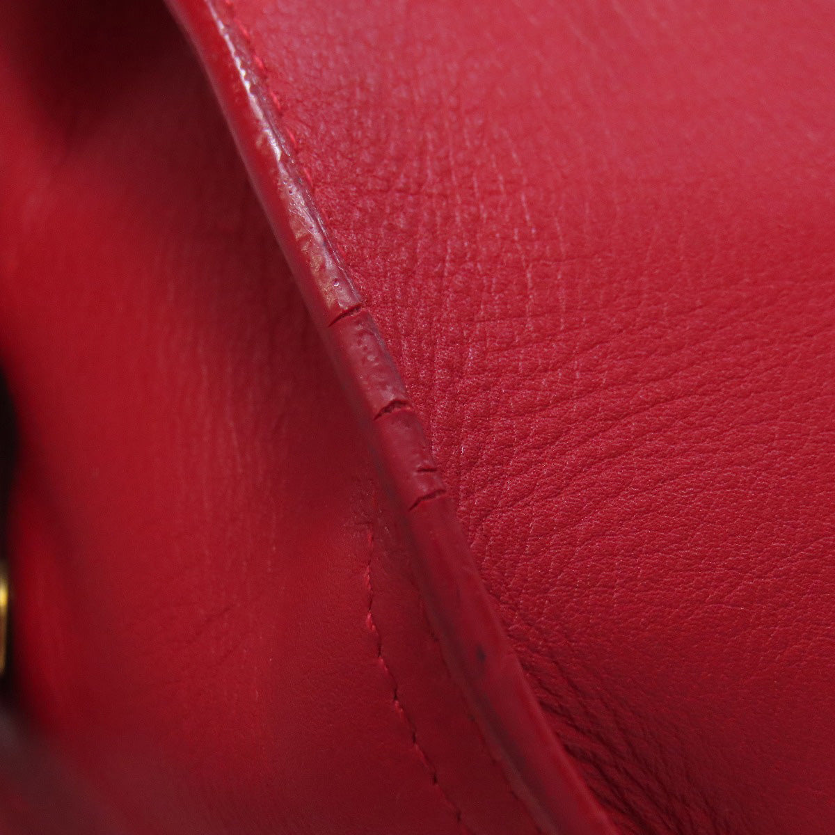 SAINT LAURENT Handbag leather Red Petit Cabas 2WAY