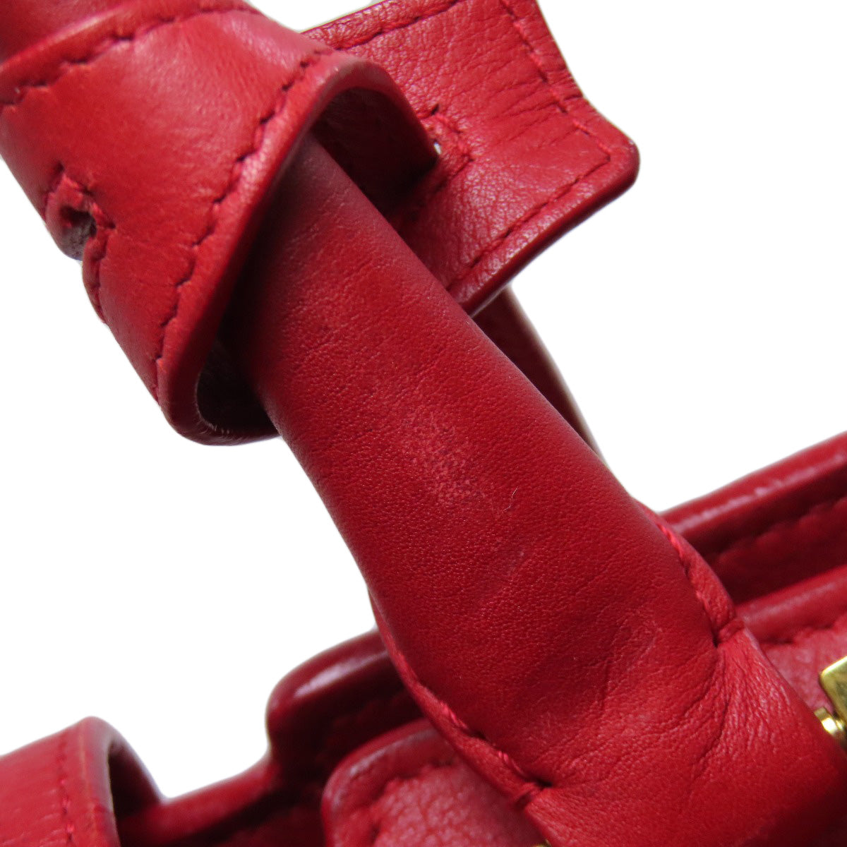 SAINT LAURENT Handbag leather Red Petit Cabas 2WAY