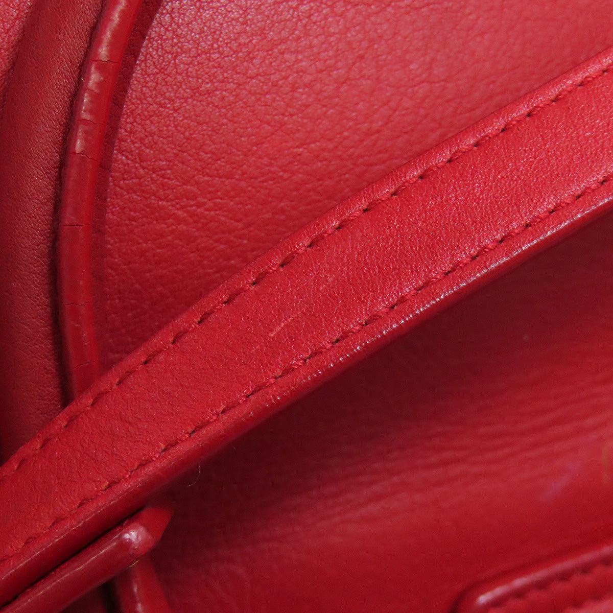 SAINT LAURENT Handbag leather Red Petit Cabas 2WAY