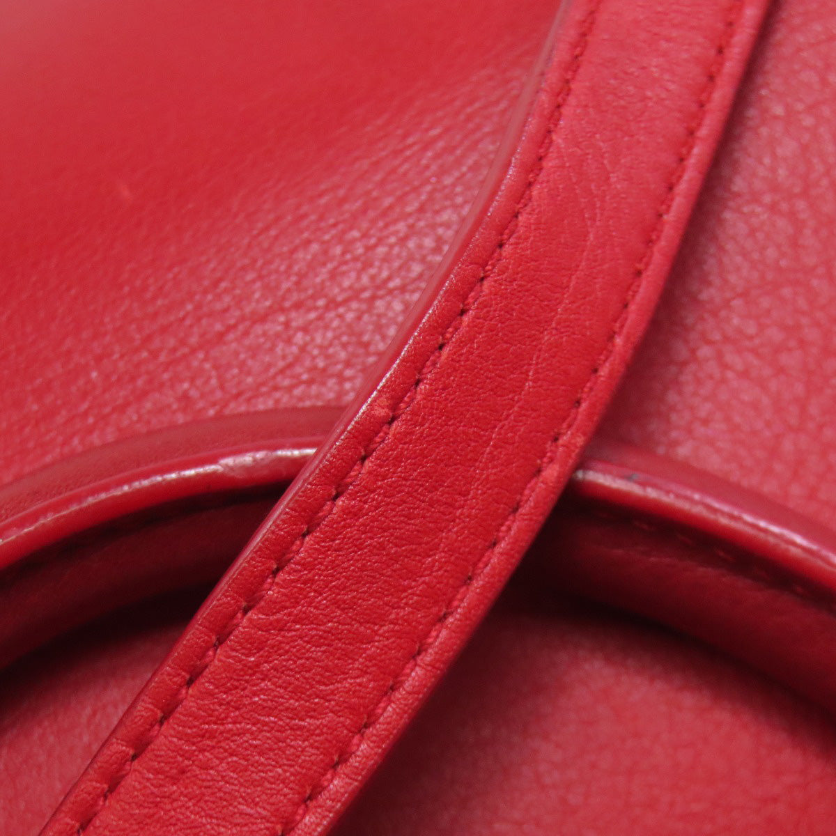 SAINT LAURENT Handbag leather Red Petit Cabas 2WAY