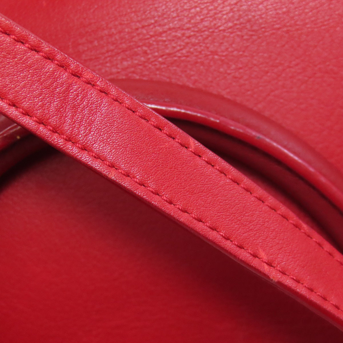 SAINT LAURENT Handbag leather Red Petit Cabas 2WAY