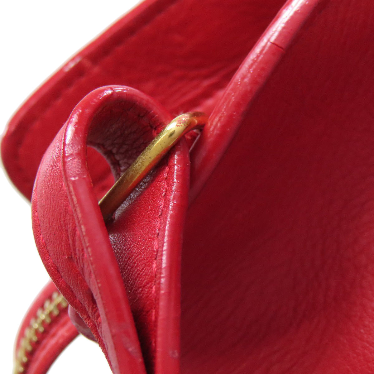 SAINT LAURENT Handbag leather Red Petit Cabas 2WAY