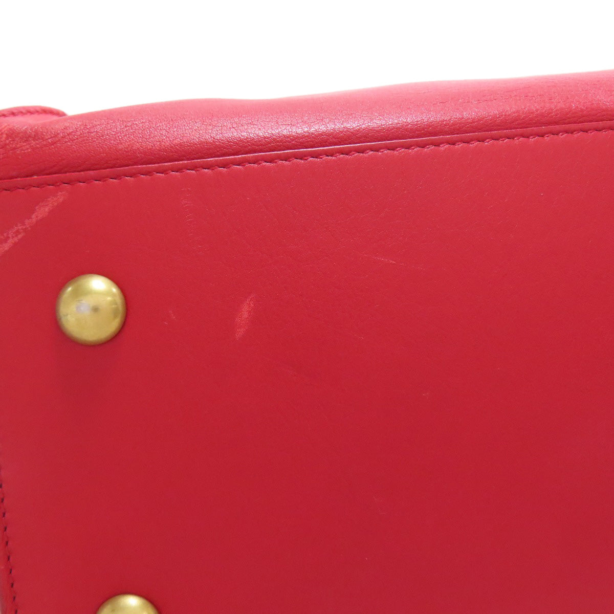 SAINT LAURENT Handbag leather Red Petit Cabas 2WAY