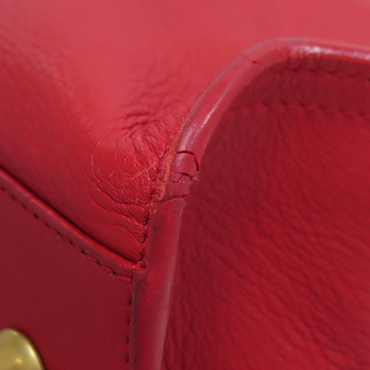 SAINT LAURENT Handbag leather Red Petit Cabas 2WAY