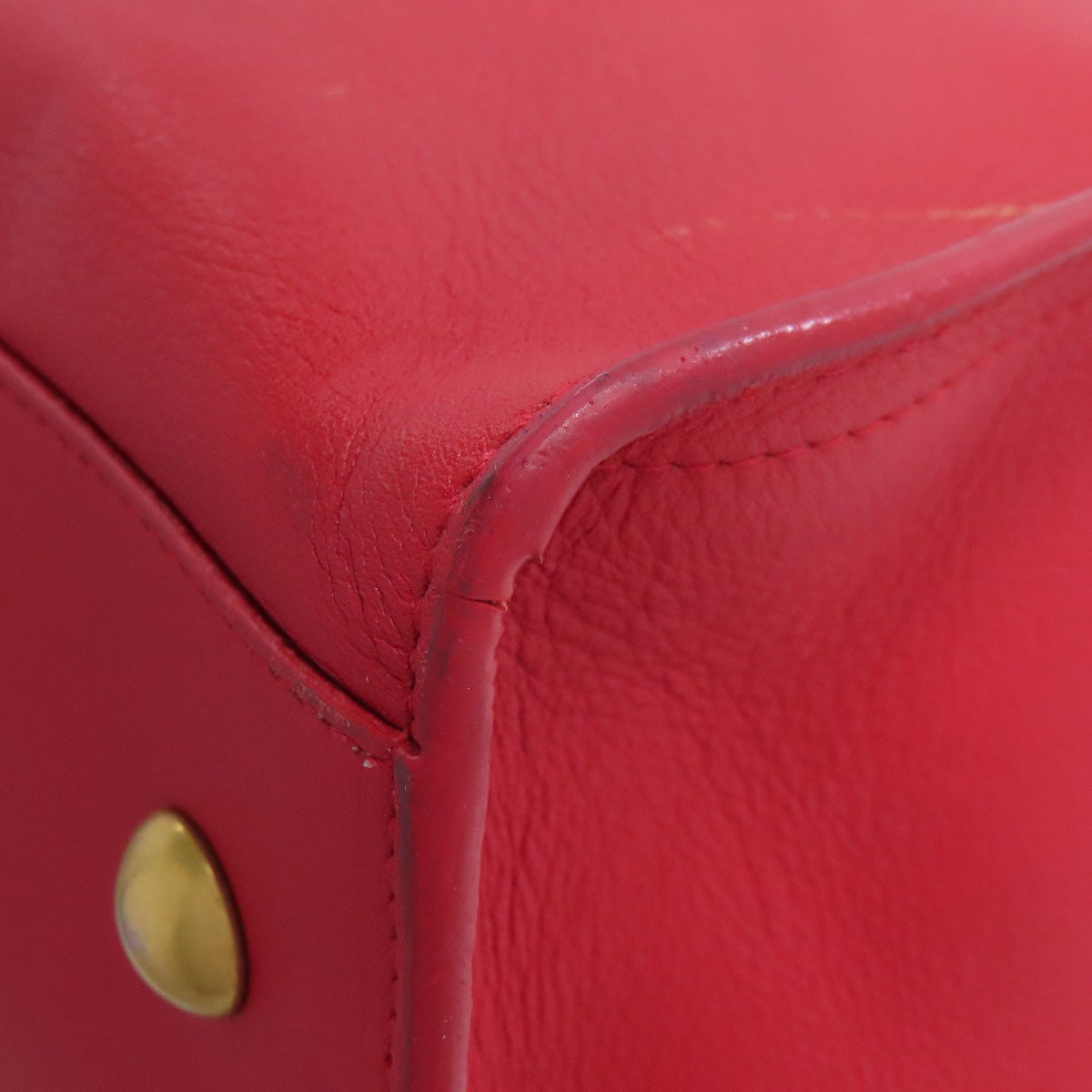 SAINT LAURENT Handbag leather Red Petit Cabas 2WAY