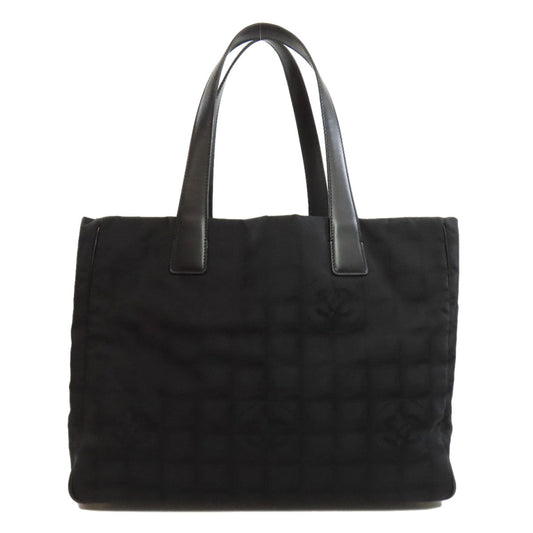 CHANEL Handbag Nylon jacquard black New Travel Line MM