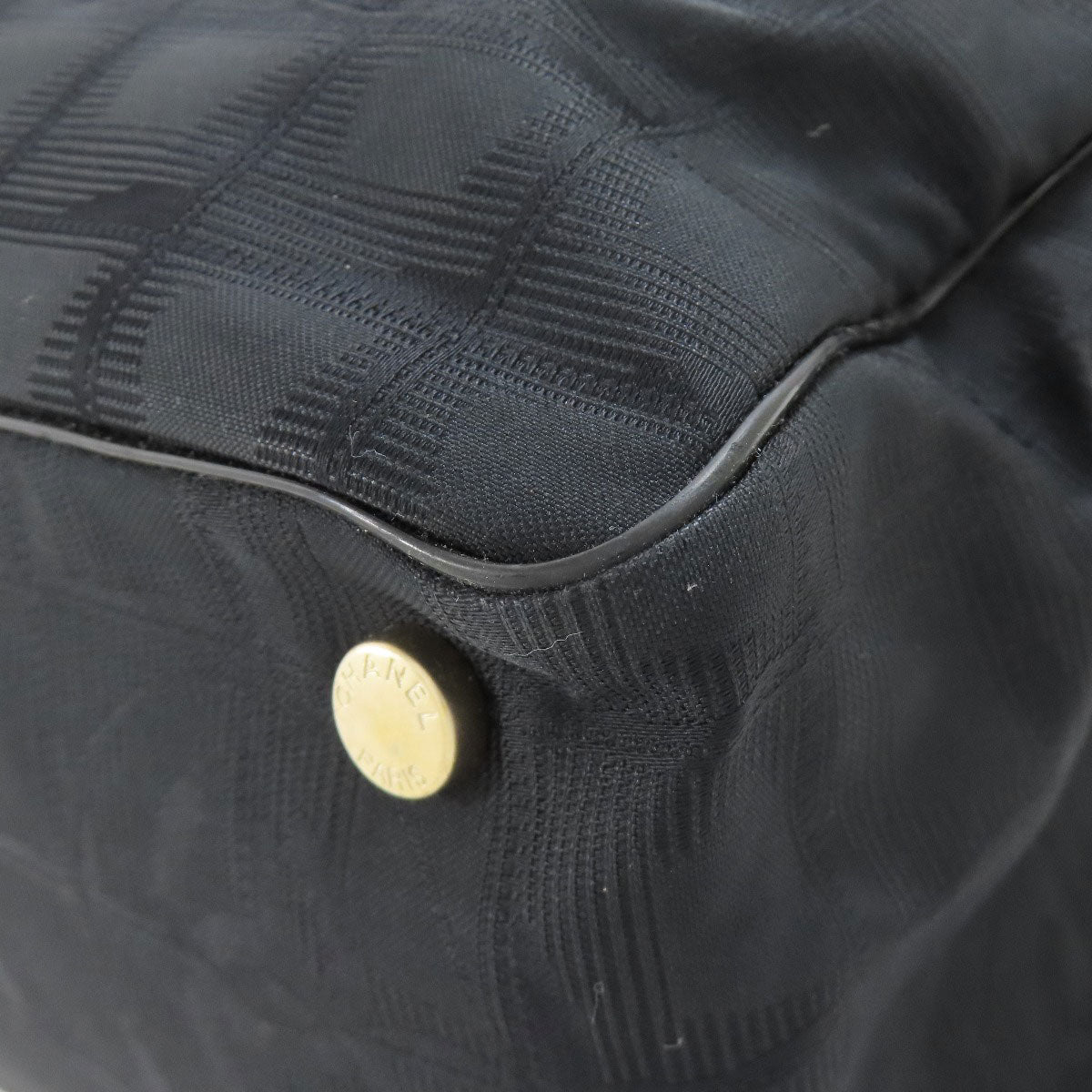 CHANEL Handbag Nylon jacquard black New Travel Line MM
