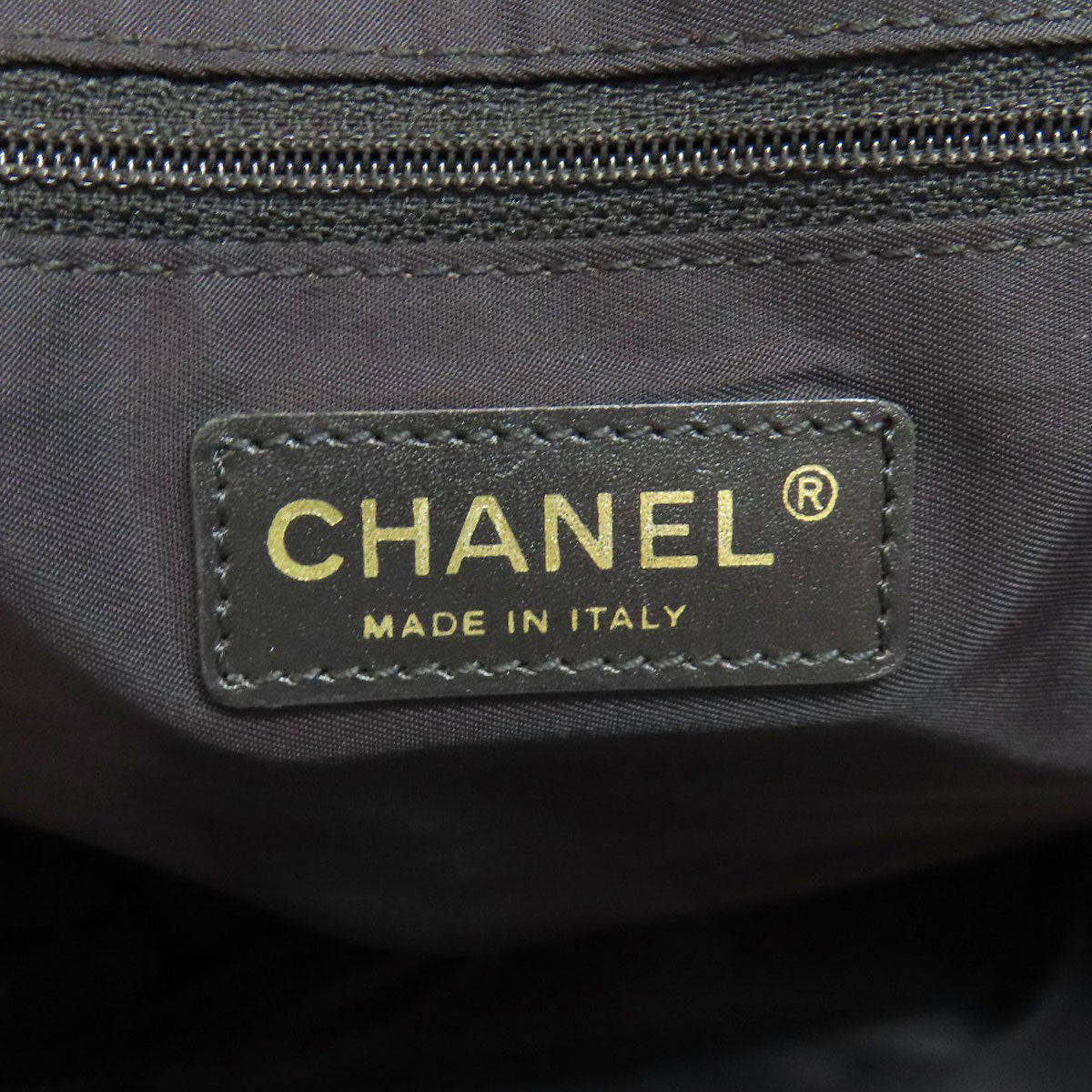 CHANEL Handbag Nylon jacquard black New Travel Line MM