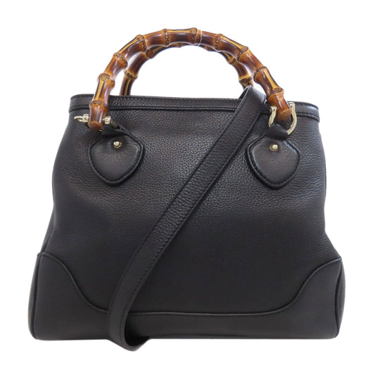 GUCCI Handbag 308360 Calfskin black Bamboo 2WAY