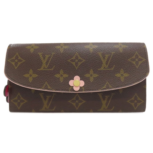 LOUIS VUITTON Long Wallet Purse M64202 Monogram canvas Brown Portefeuille・Emily Flower