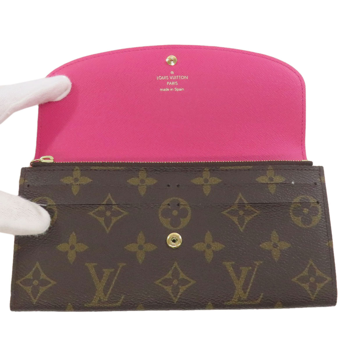 LOUIS VUITTON Long Wallet Purse M64202 Monogram canvas Brown Portefeuille・Emily Flower