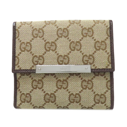 GUCCI Bifold Wallet 112664 canvas Brown W Hook Wallet GG