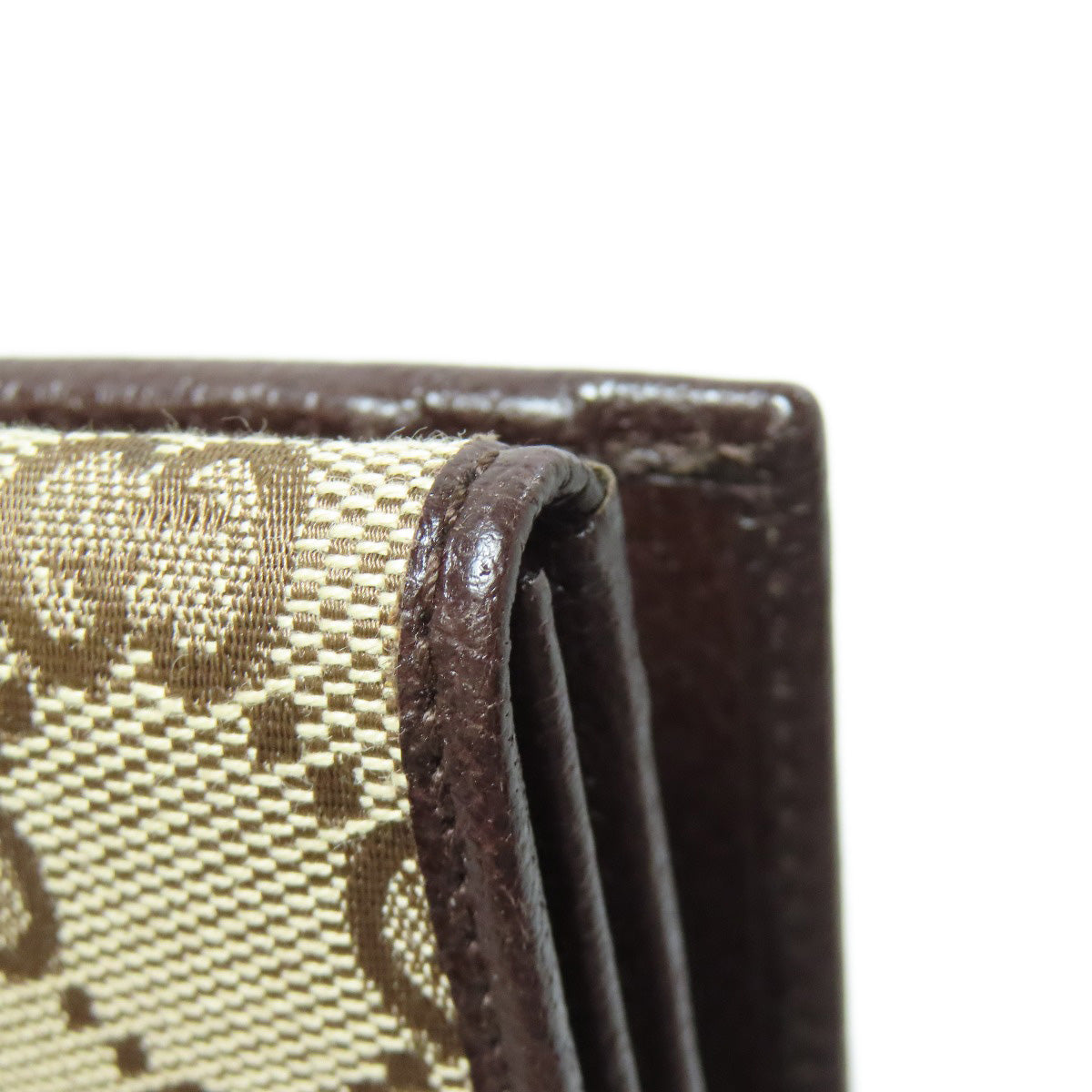 GUCCI Bifold Wallet 112664 canvas Brown W Hook Wallet GG