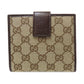 GUCCI Bifold Wallet 112664 canvas Brown W Hook Wallet GG