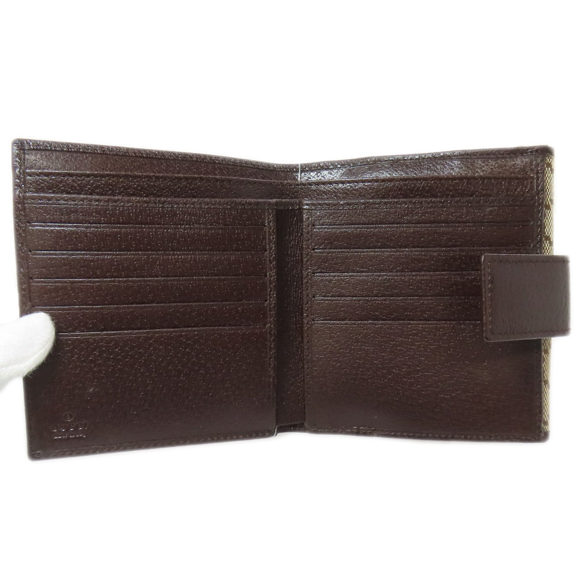 GUCCI Bifold Wallet 112664 canvas Brown W Hook Wallet GG