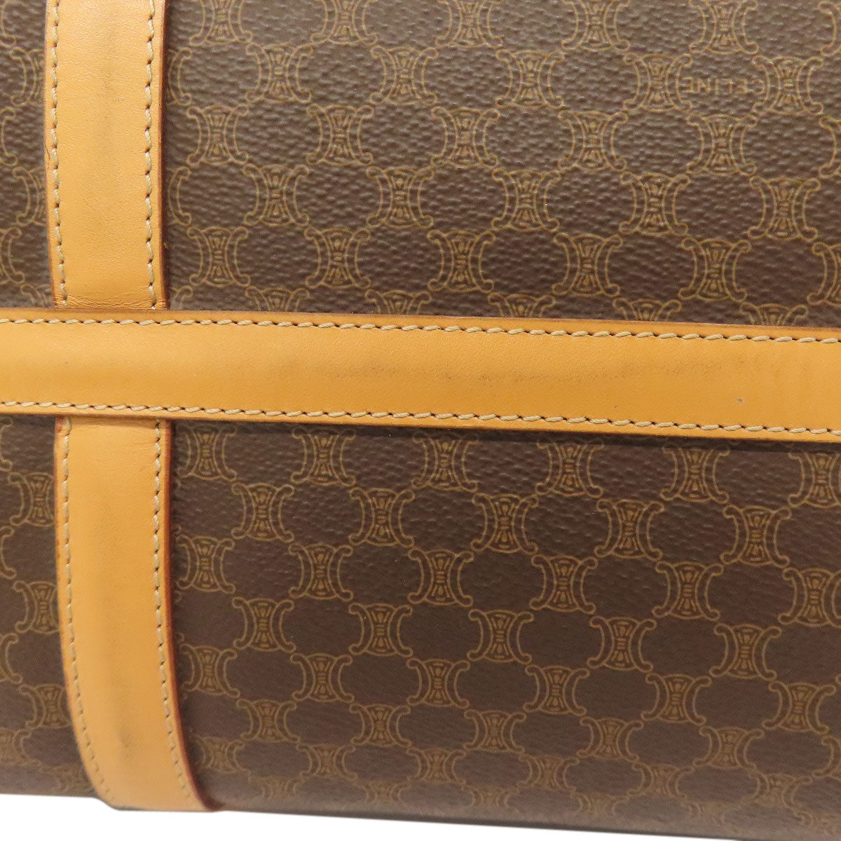 CELINE Handbag PVC Brown Macadam Mini Boston Duffel bag