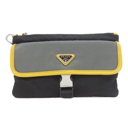 PRADA Clutch bag 2NH011 Nylon black logoMetal