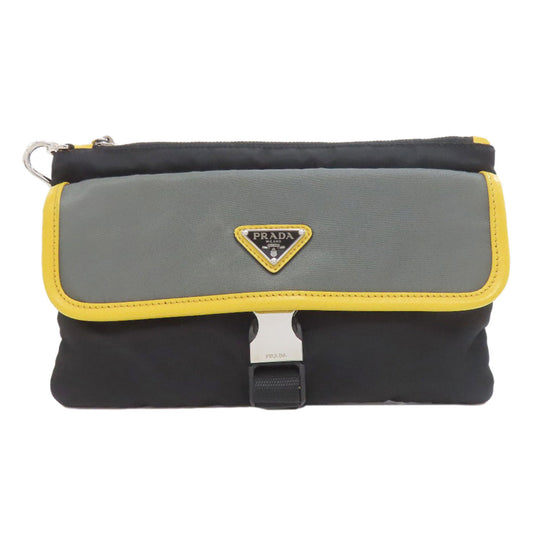 PRADA Clutch bag 2NH011 Nylon black logoMetal
