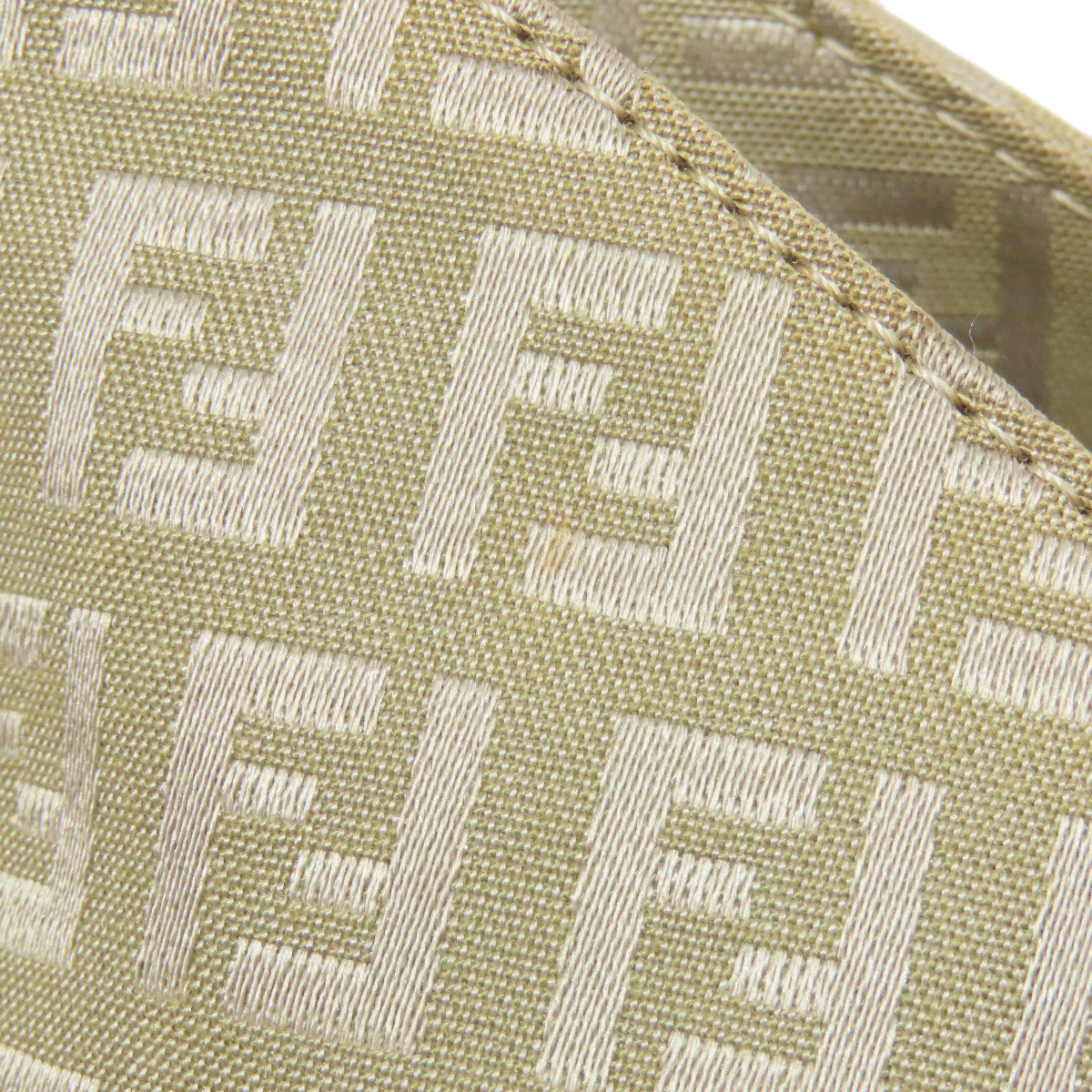 FENDI Handbag canvas beige Zucca Pattern