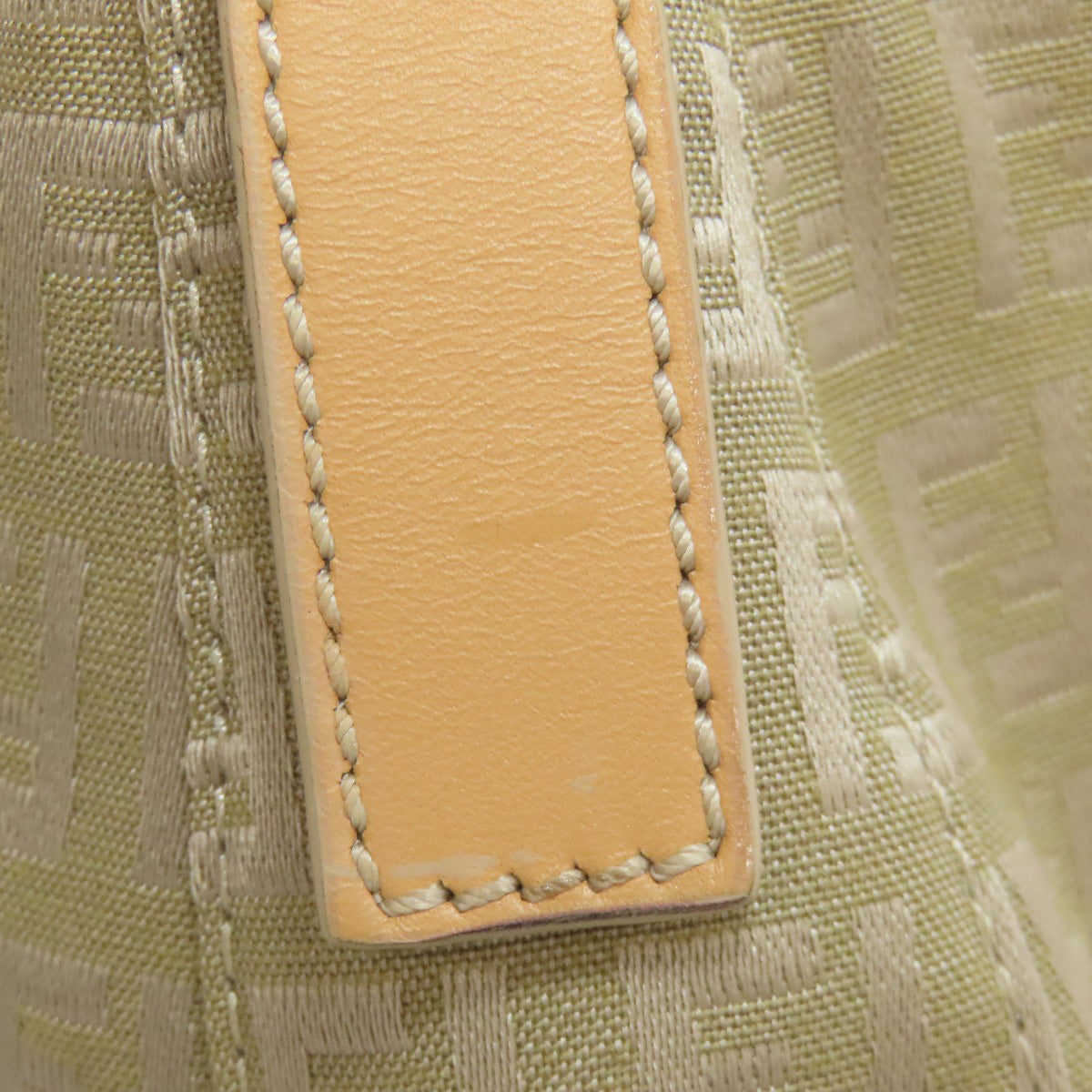 FENDI Handbag canvas beige Zucca Pattern