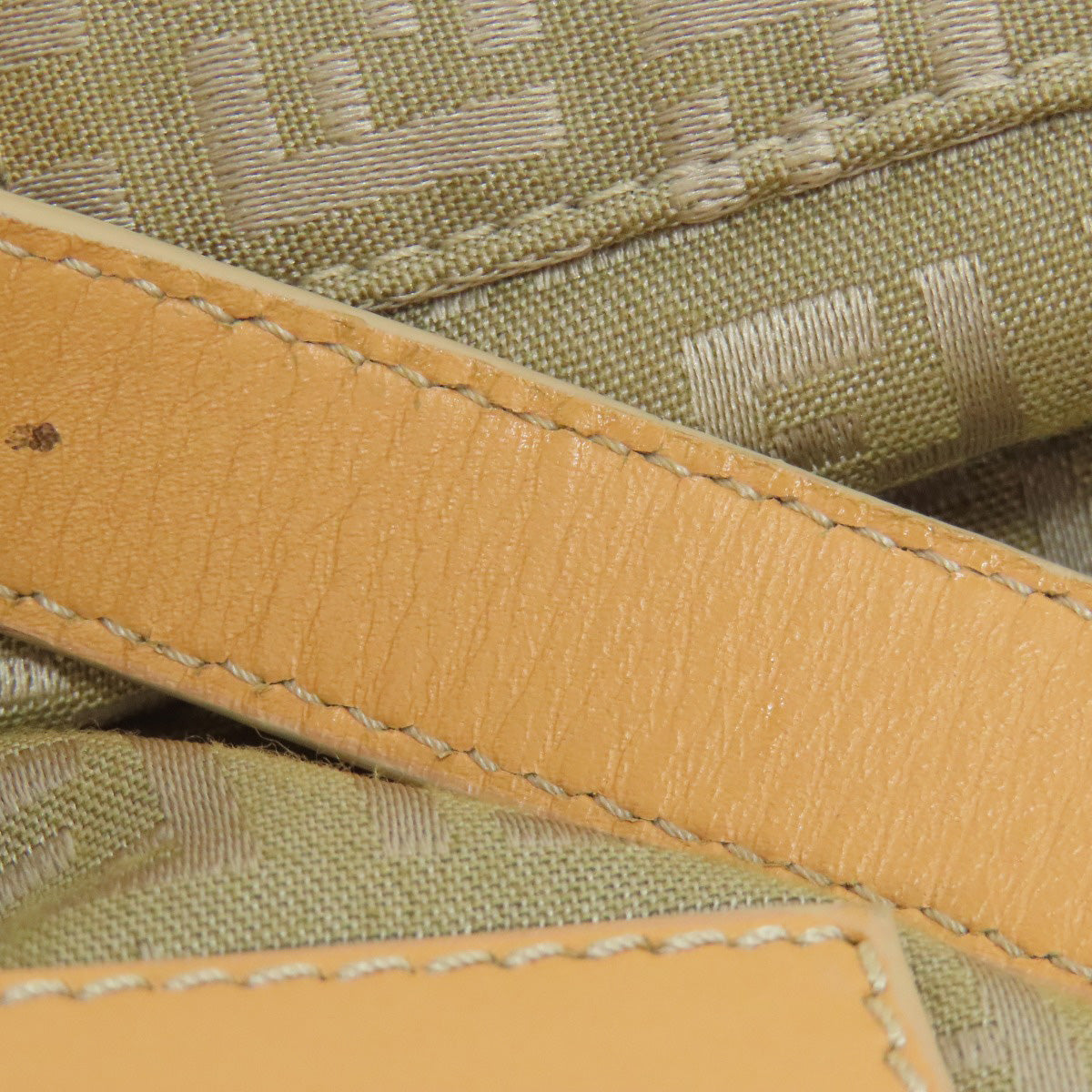 FENDI Handbag canvas beige Zucca Pattern