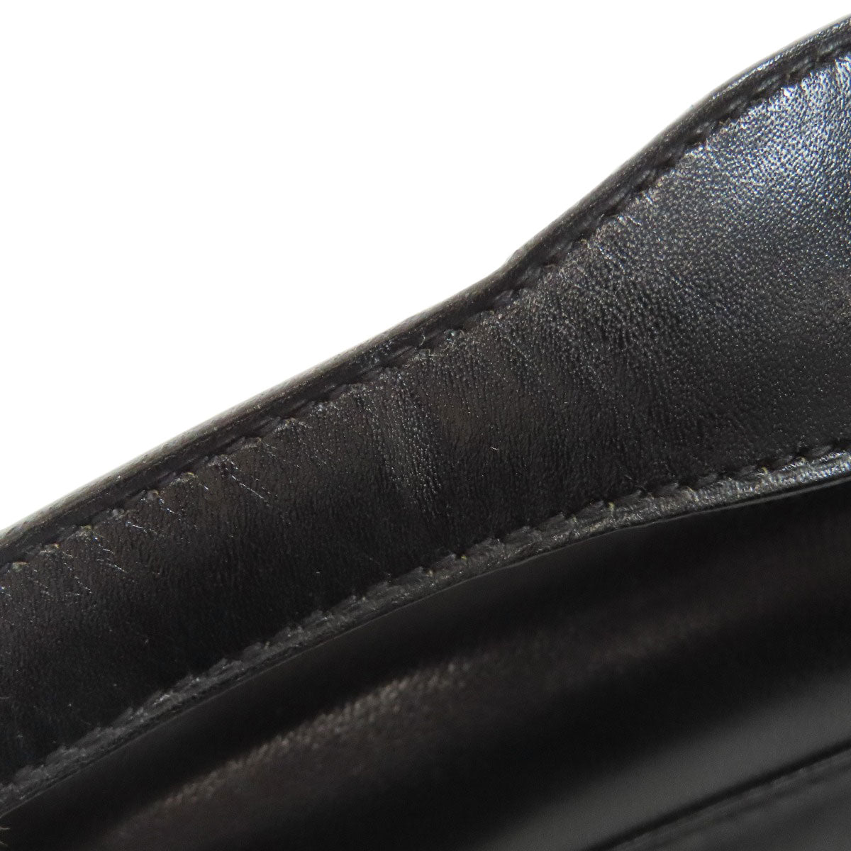 CELINE Shoulder Bag leather black one belt carriage Metal