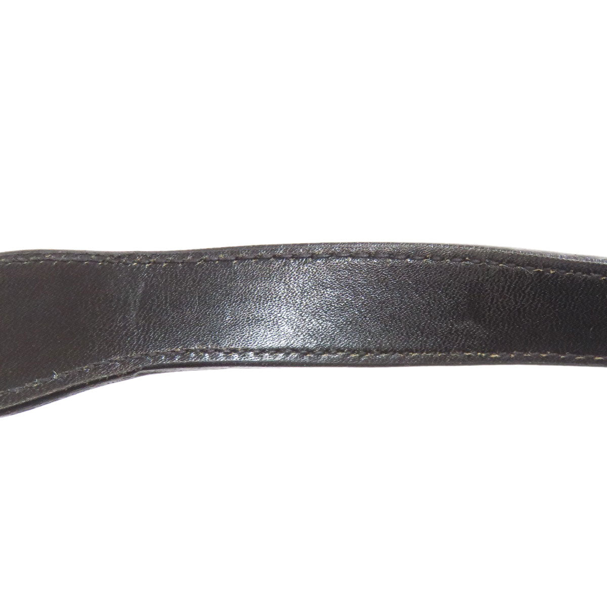 CELINE Shoulder Bag leather black one belt carriage Metal