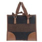 PRADA Tote Bag B11267 knit Brown logoMetal