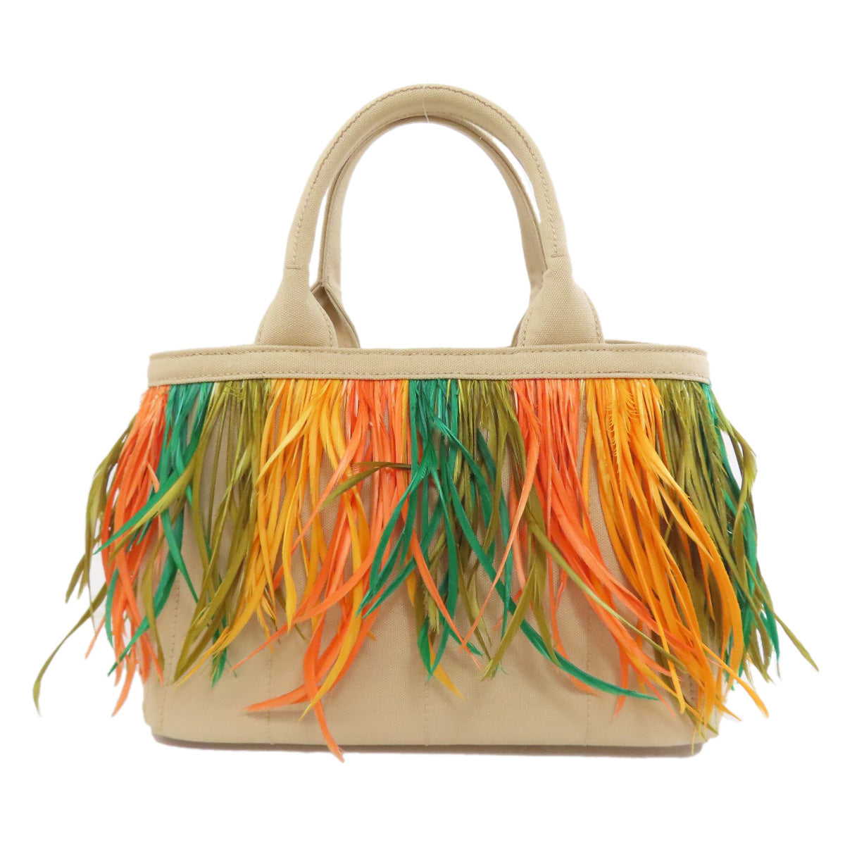 PRADA Handbag 1BG439 canvas beige Kanaplume 2WAY