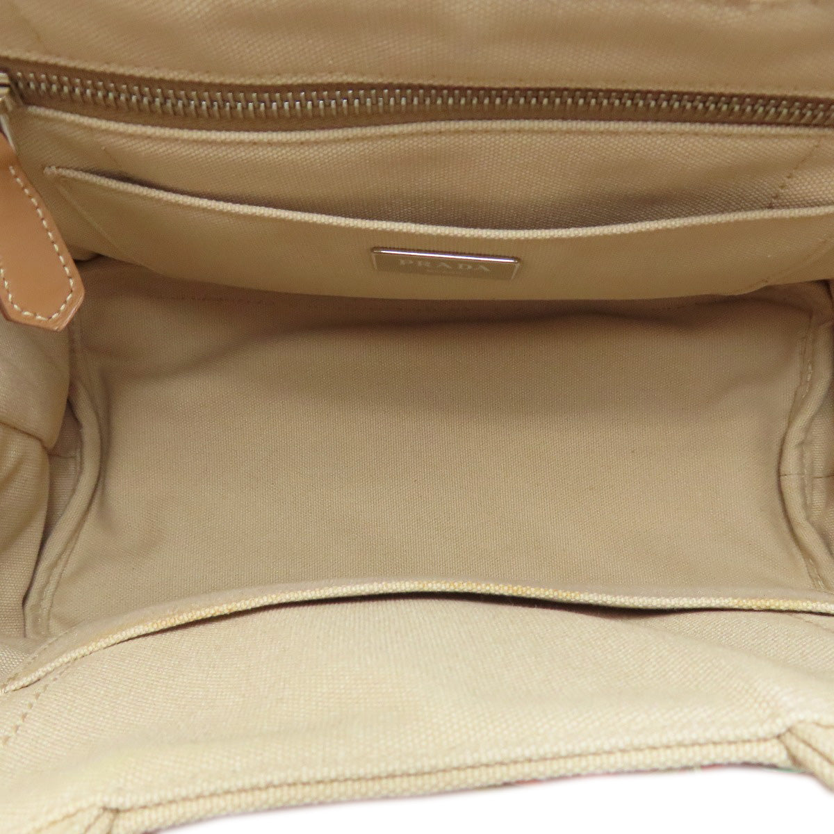 PRADA Handbag 1BG439 canvas beige Kanaplume 2WAY