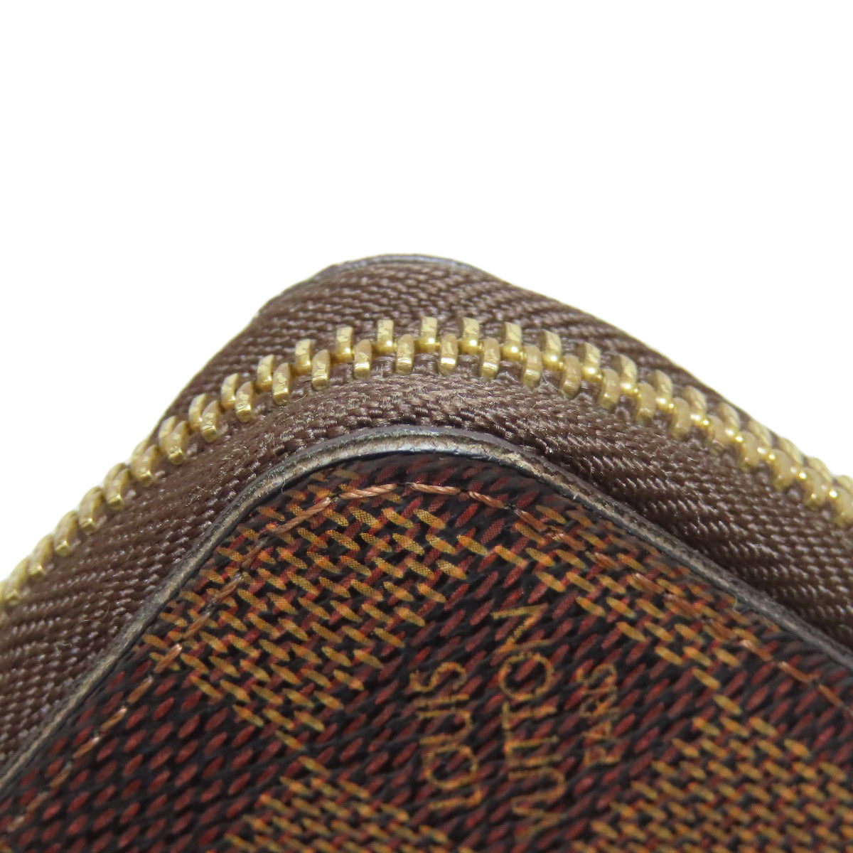 LOUIS VUITTON Long Wallet Purse N60028 Damier canvas Brown Zippy Compact Wallet