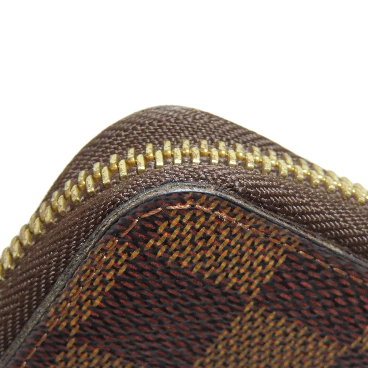 LOUIS VUITTON Long Wallet Purse N60028 Damier canvas Brown Zippy Compact Wallet