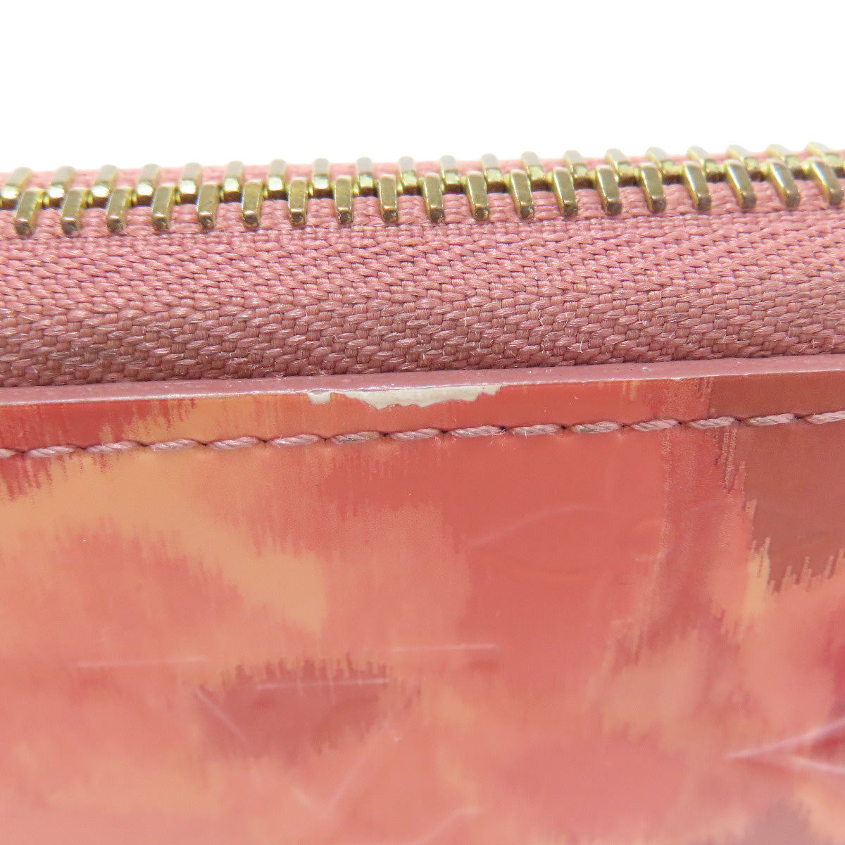 LOUIS VUITTON Long Wallet Purse M90020 Vernis pink Zippy Wallet (formerly Ikat Flower)