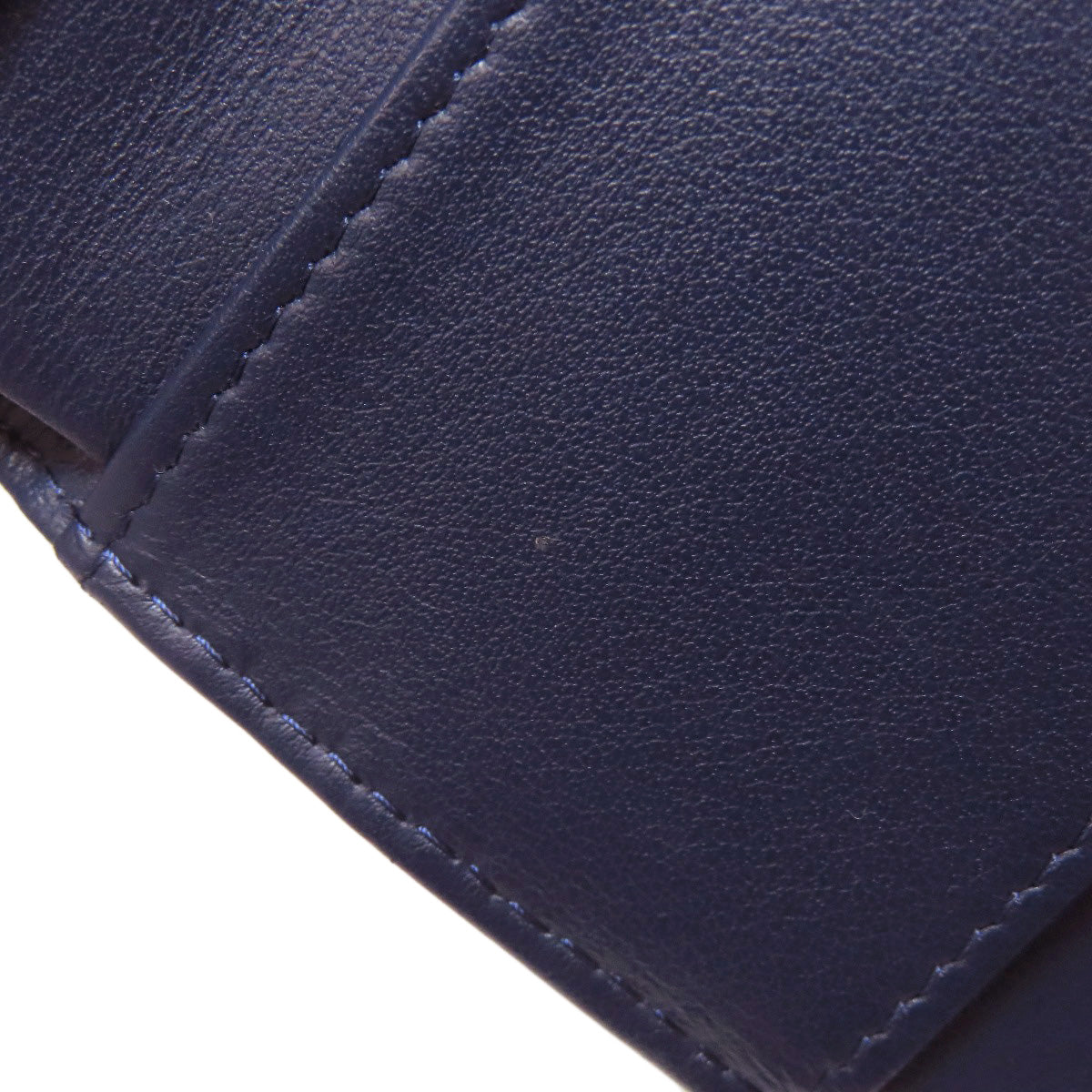 CHANEL Bifold Wallet lambskin Navy Tri-fold Wallet Compact Wallet COCO Mark