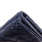 CHANEL Bifold Wallet lambskin Navy Tri-fold Wallet Compact Wallet COCO Mark