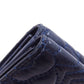 CHANEL Bifold Wallet lambskin Navy Tri-fold Wallet Compact Wallet COCO Mark