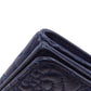 CHANEL Bifold Wallet lambskin Navy Tri-fold Wallet Compact Wallet COCO Mark