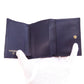 CHANEL Bifold Wallet lambskin Navy Tri-fold Wallet Compact Wallet COCO Mark
