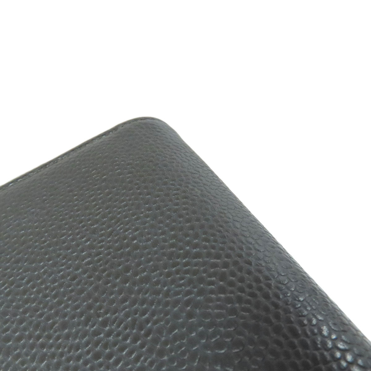 CHANEL Long Wallet Purse Grained Calfskin Skin gray COCO Mark