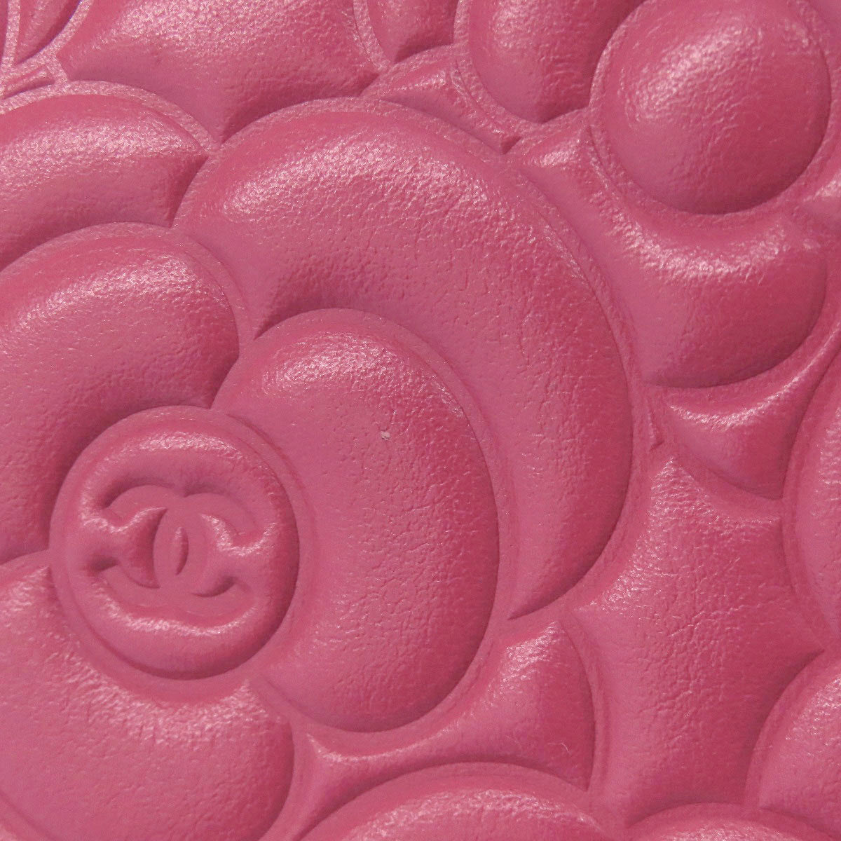 CHANEL Long Wallet Purse Calfskin pink Camellia COCO Mark SilverMetal