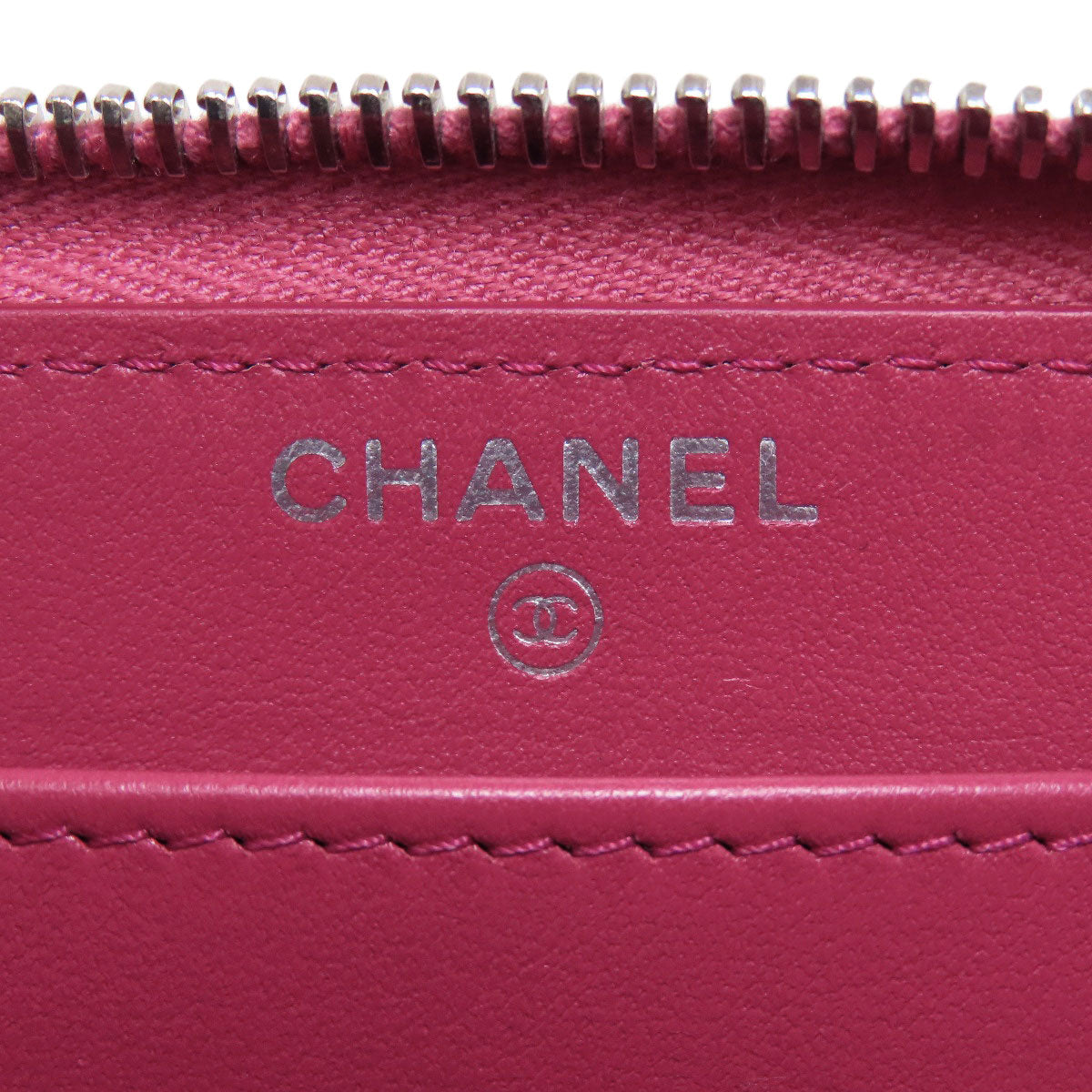 CHANEL Long Wallet Purse Calfskin pink Camellia COCO Mark SilverMetal