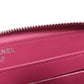 CHANEL Long Wallet Purse Calfskin pink Camellia COCO Mark SilverMetal