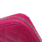 CHANEL Long Wallet Purse Grained Calfskin Skin pink Matelasse COCO Mark SilverMetal