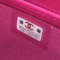CHANEL Long Wallet Purse Grained Calfskin Skin pink Matelasse COCO Mark SilverMetal