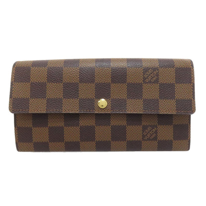 LOUIS VUITTON Long Wallet Purse N61734 Damier canvas Brown Portefeuille Sala (formerly)