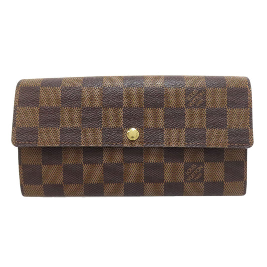 LOUIS VUITTON Long Wallet Purse N61734 Damier canvas Brown Portefeuille Sala (formerly)