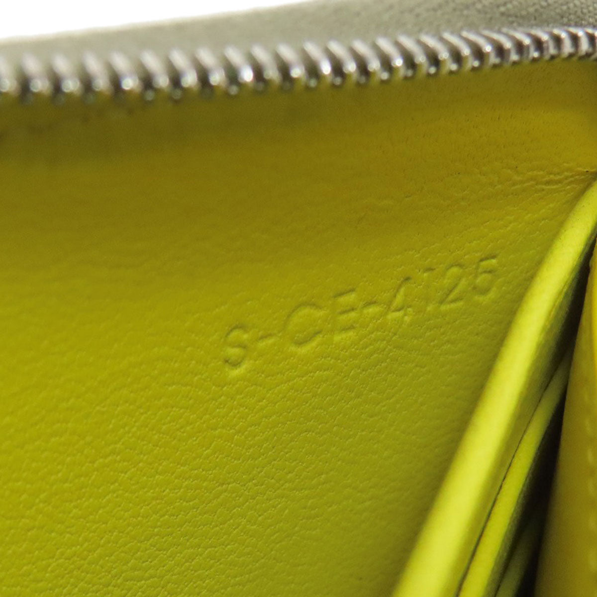 CELINE Long Wallet Purse Calfskin gray logo