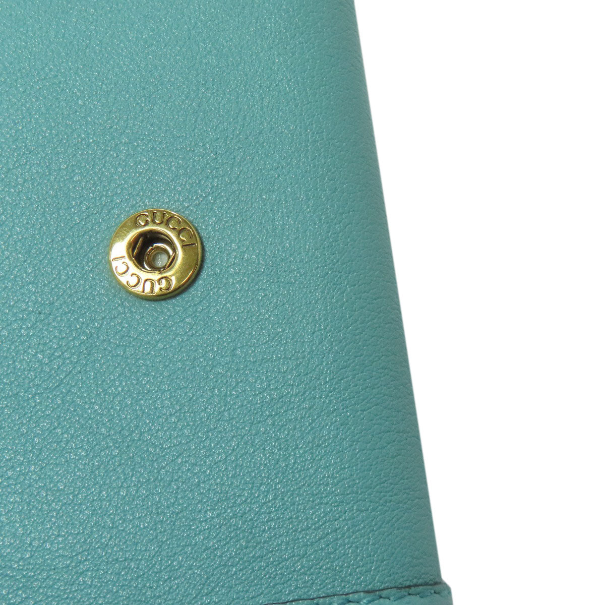 GUCCI Bifold Wallet 658633 Calfskin blue Diana Bamboo Compact Wallet