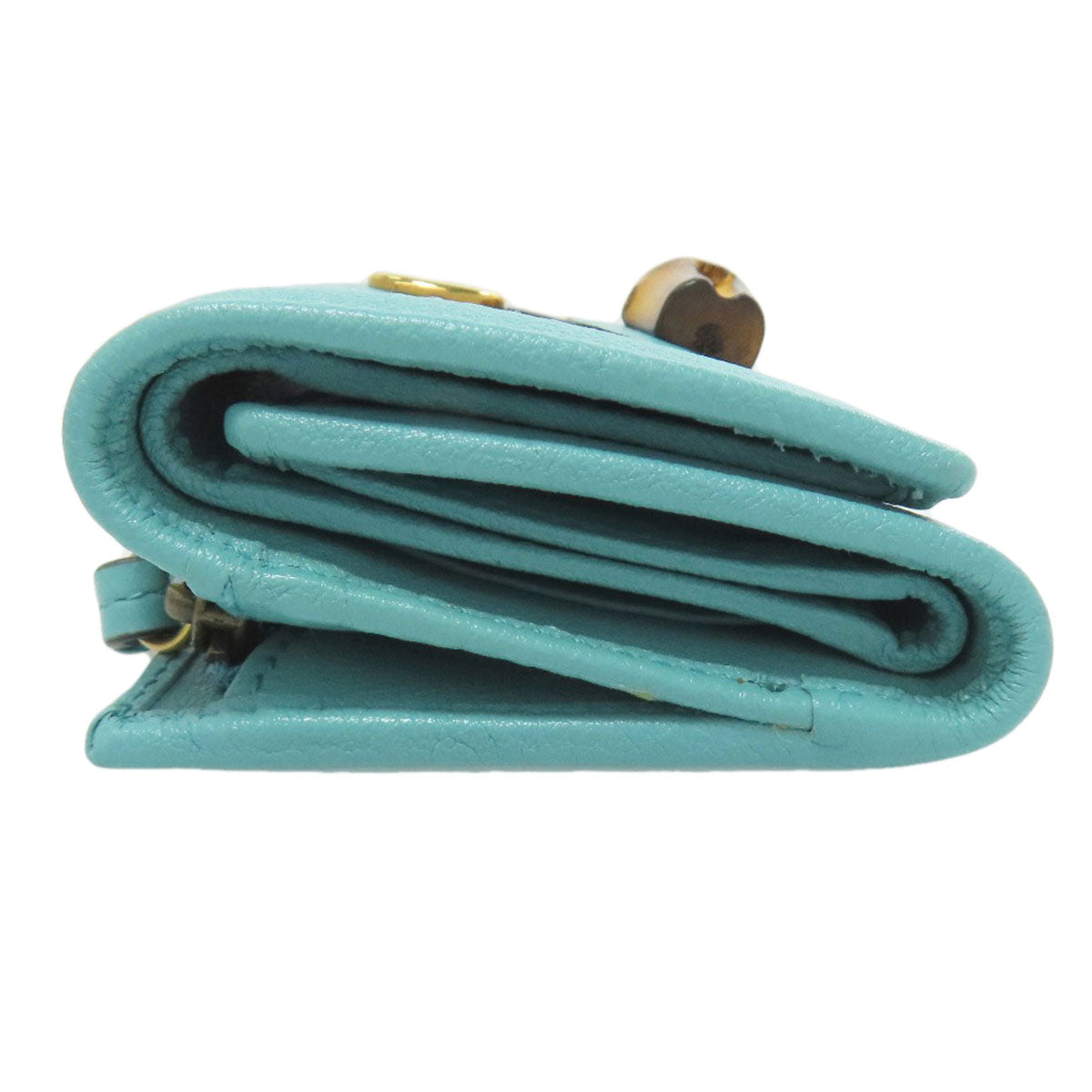 GUCCI Bifold Wallet 658633 Calfskin blue Diana Bamboo Compact Wallet